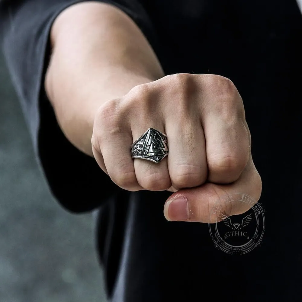 Mysterious Valknut Symbol Stainless Steel Ring sold by GTHIC product image thumbnail 2