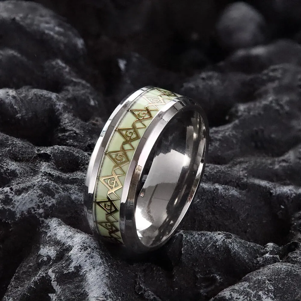Luminous AG Stainless Steel Masonic Ring sold by GTHIC