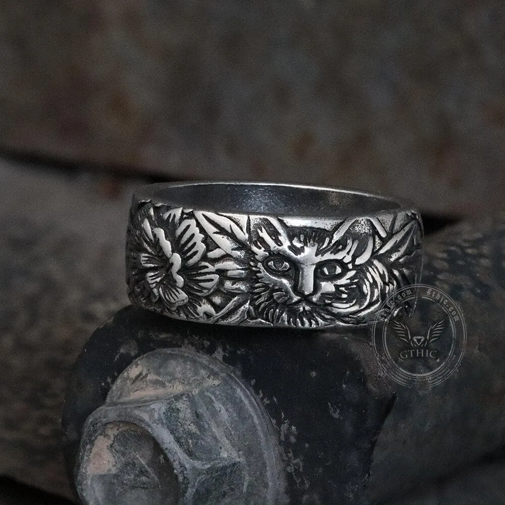Cat In Flowers Alloy Ring sold by GTHIC product image thumbnail 4