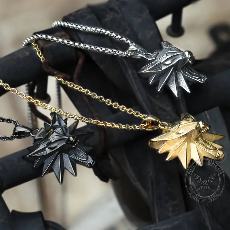 Wild Hunt Wolf Head Stainless Steel Pendant sold by GTHIC product image thumbnail 3