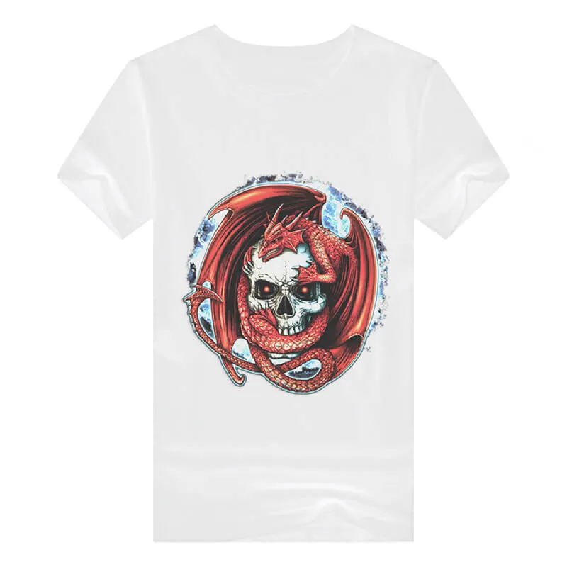 Red Dragon Skull Cotton T-shirt sold by GTHIC
