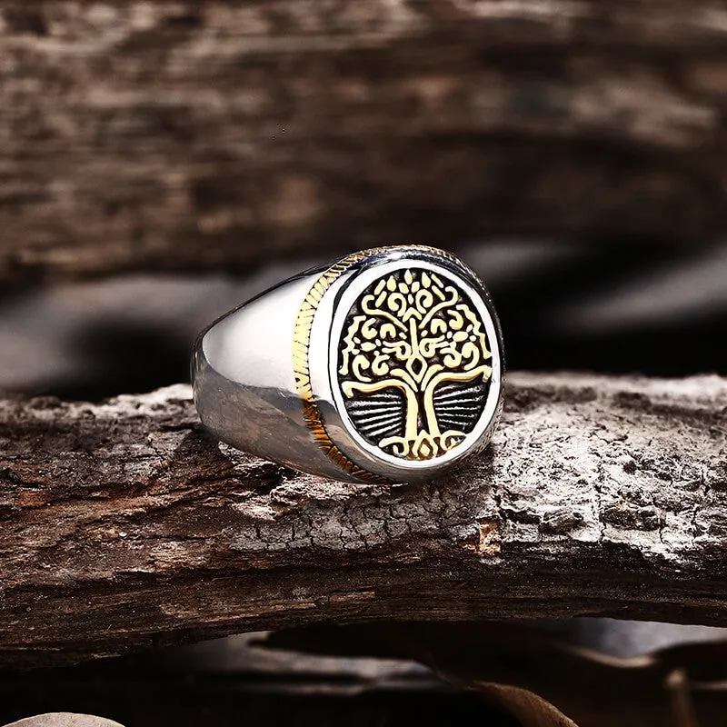 Tree of Life Signet Stainless Steel Viking Ring sold by GTHIC product image thumbnail 3