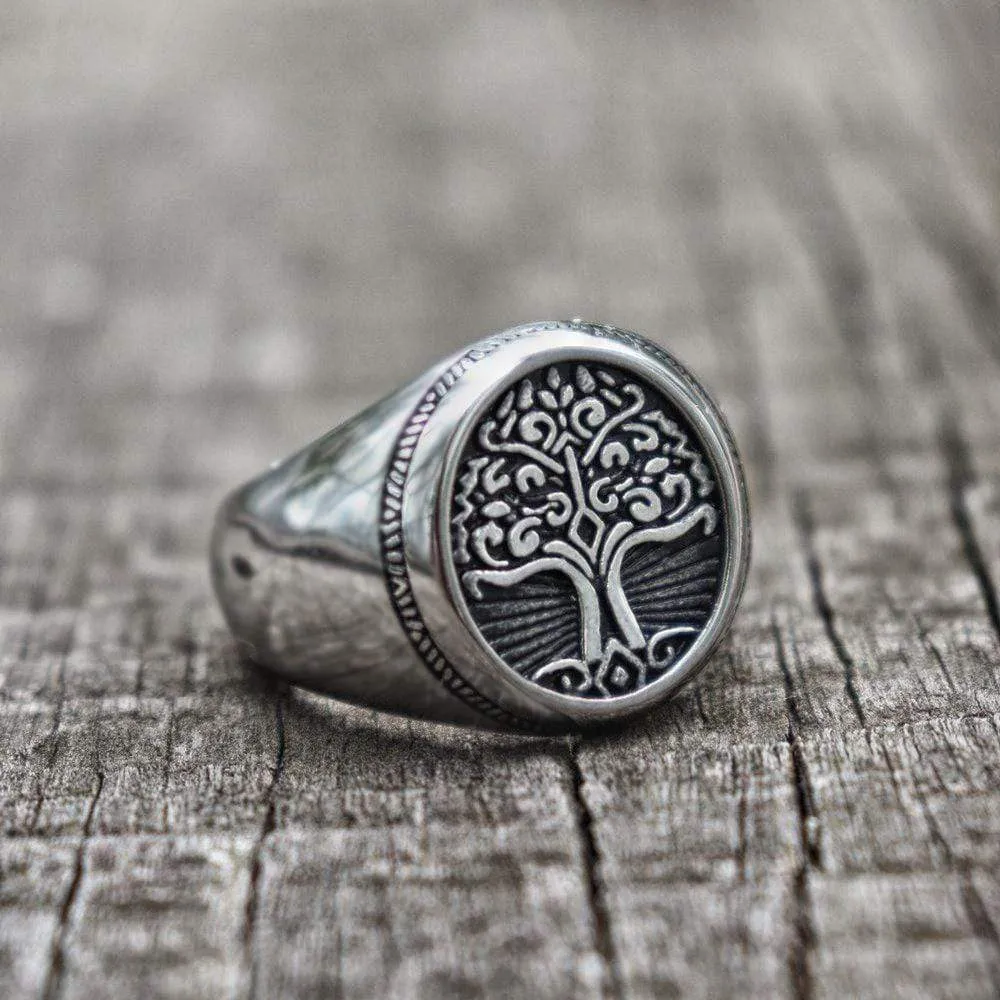 Tree of Life Signet Stainless Steel Viking Ring sold by GTHIC