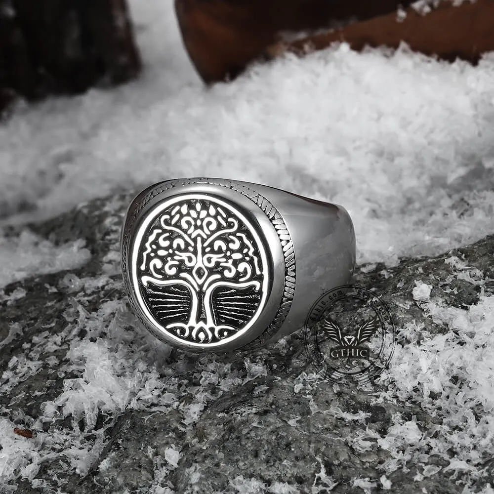 Tree of Life Signet Stainless Steel Viking Ring sold by GTHIC product image thumbnail 5