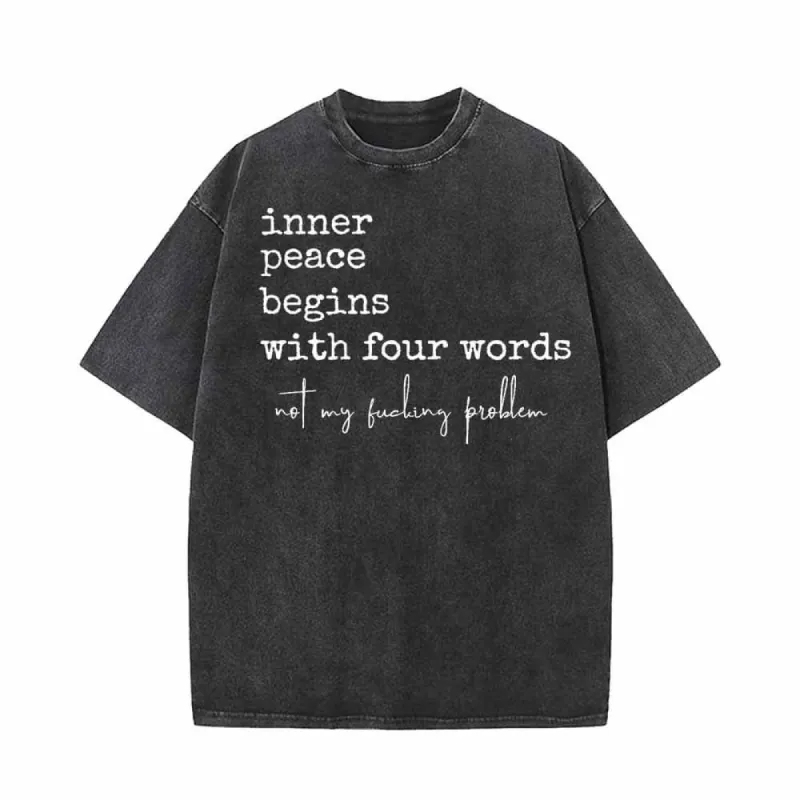 Inner Peace Begins With Four Word Short Sleeve T-shirt Vest sold by GTHIC