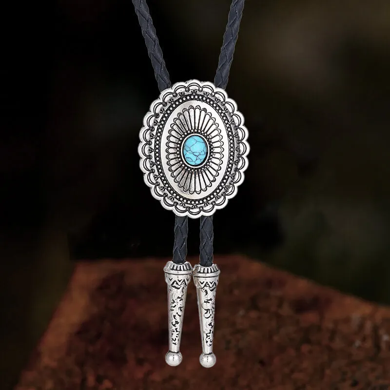 Vintage Flower Design Gem Alloy Bolo Tie sold by GTHIC product image thumbnail 3