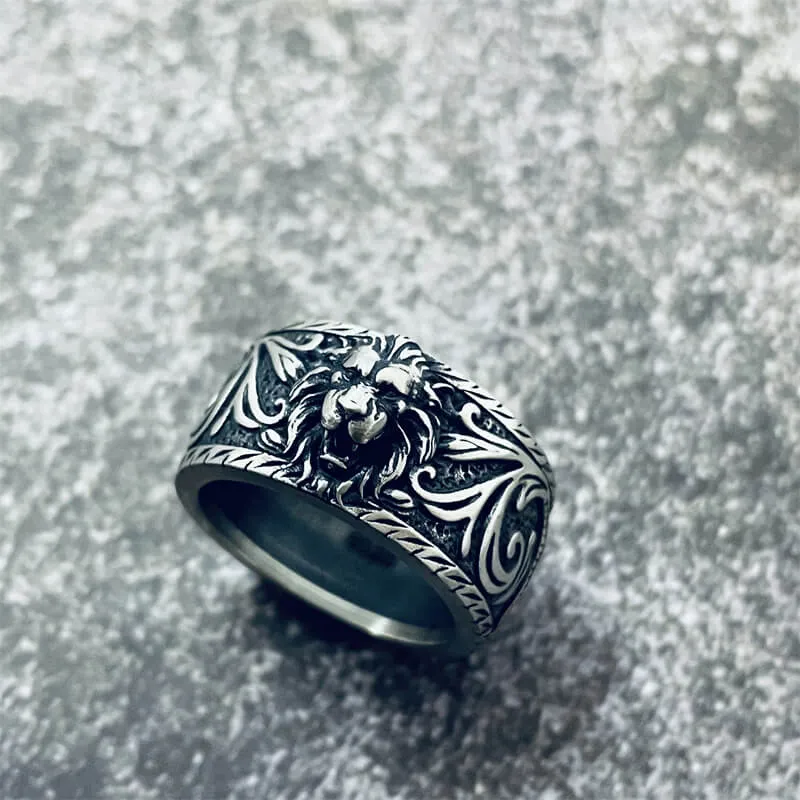 Domineer Lion Head Sterling Silver Animal Ring sold by GTHIC