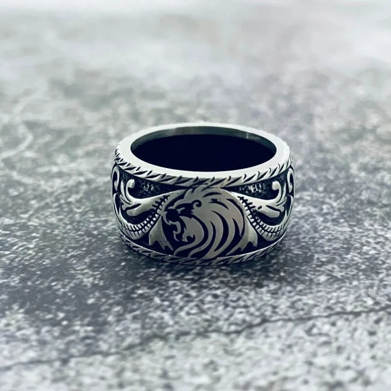 Domineer Lion Head Sterling Silver Animal Ring sold by GTHIC product image thumbnail 2