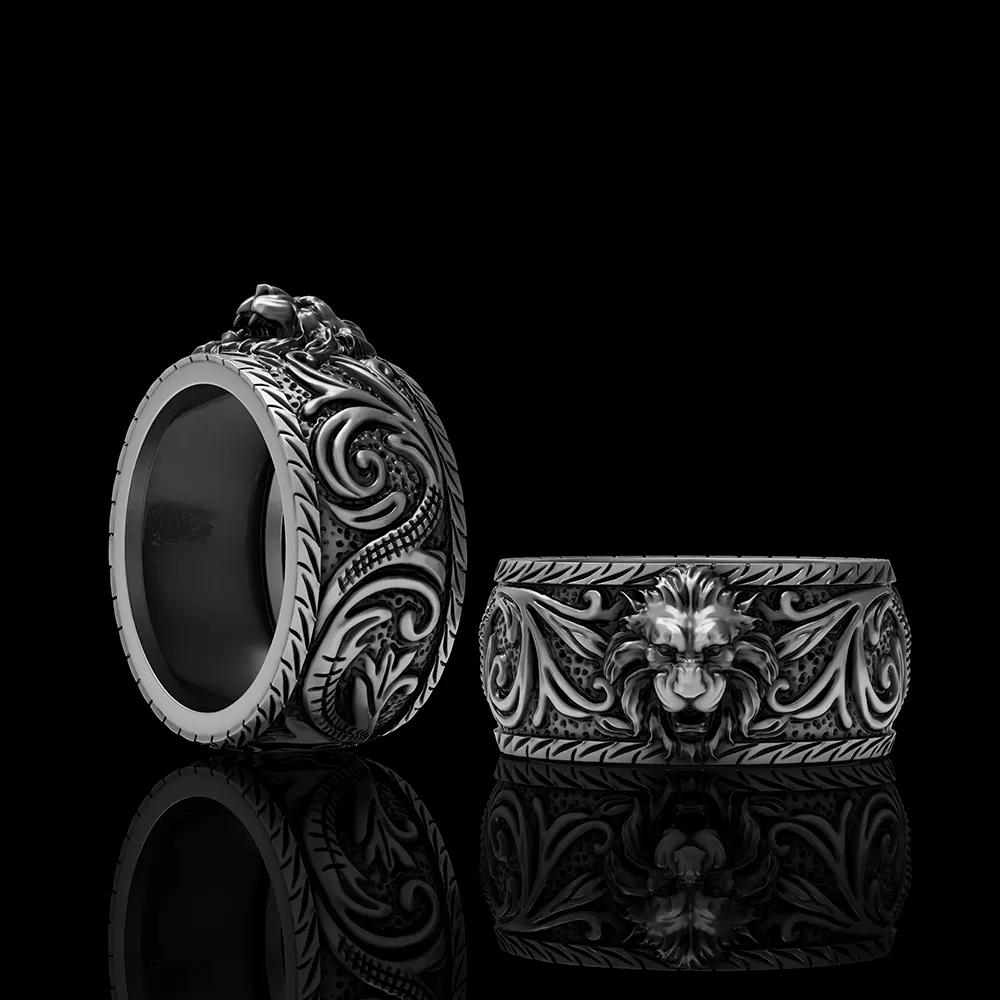 Domineer Lion Head Sterling Silver Animal Ring sold by GTHIC product image thumbnail 4