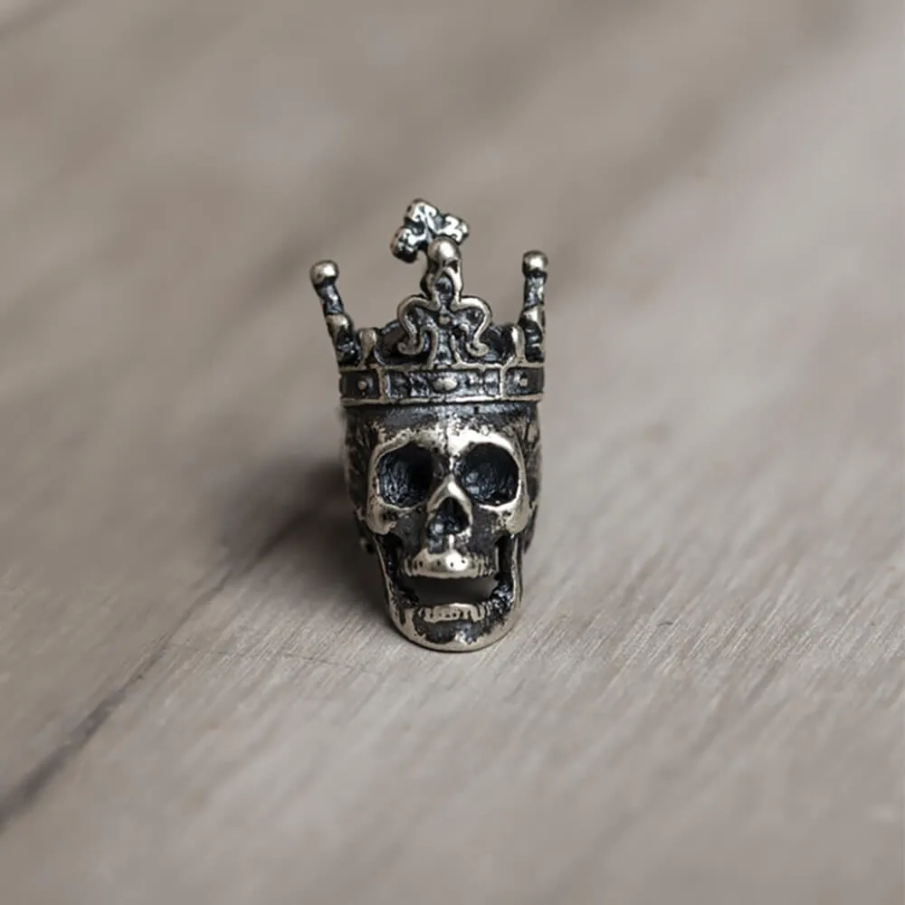 Skull King Crown Sterling Silver Stud Earrings sold by GTHIC product image thumbnail 4