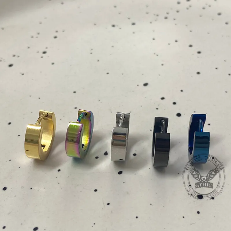 Minimalist Solid Color Stainless Steel Huggie Earrings sold by GTHIC