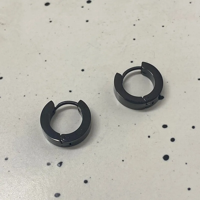 Minimalist Solid Color Stainless Steel Huggie Earrings sold by GTHIC product image thumbnail 4