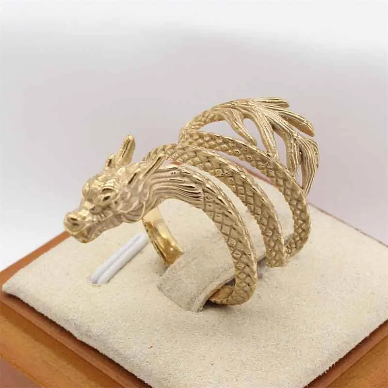 Vintage Coiled Chinese Dragon Stainless Steel Ring sold by GTHIC product image thumbnail 5