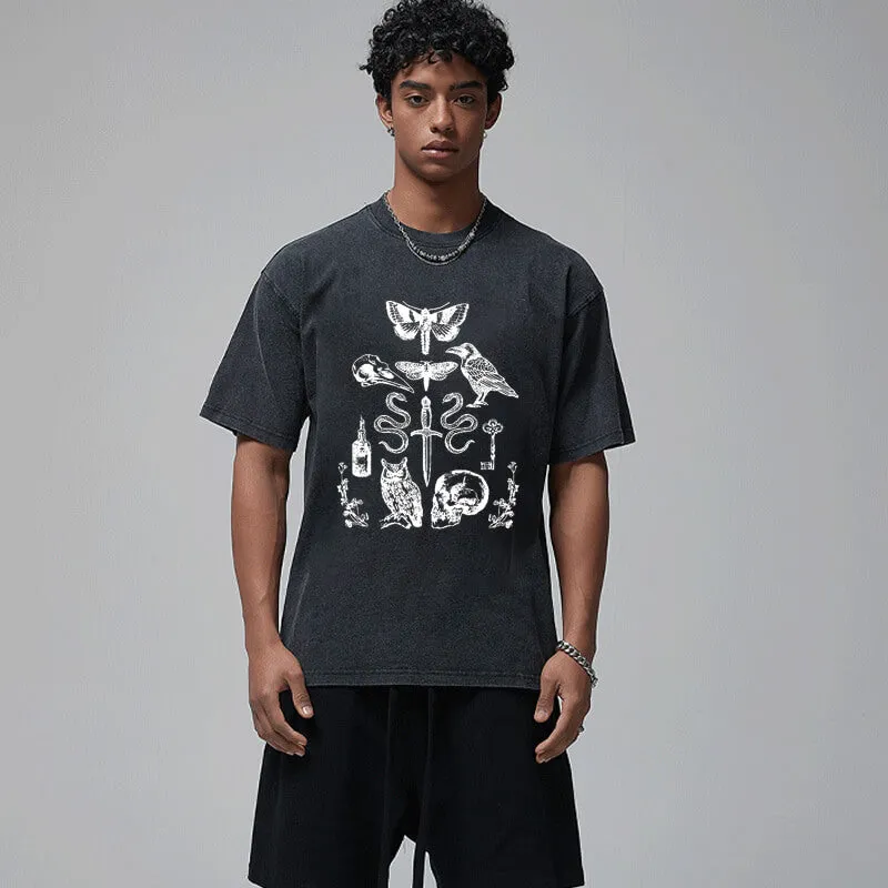 Witchy Dark Academia Skull Moth T-shirt sold by GTHIC product image thumbnail 2