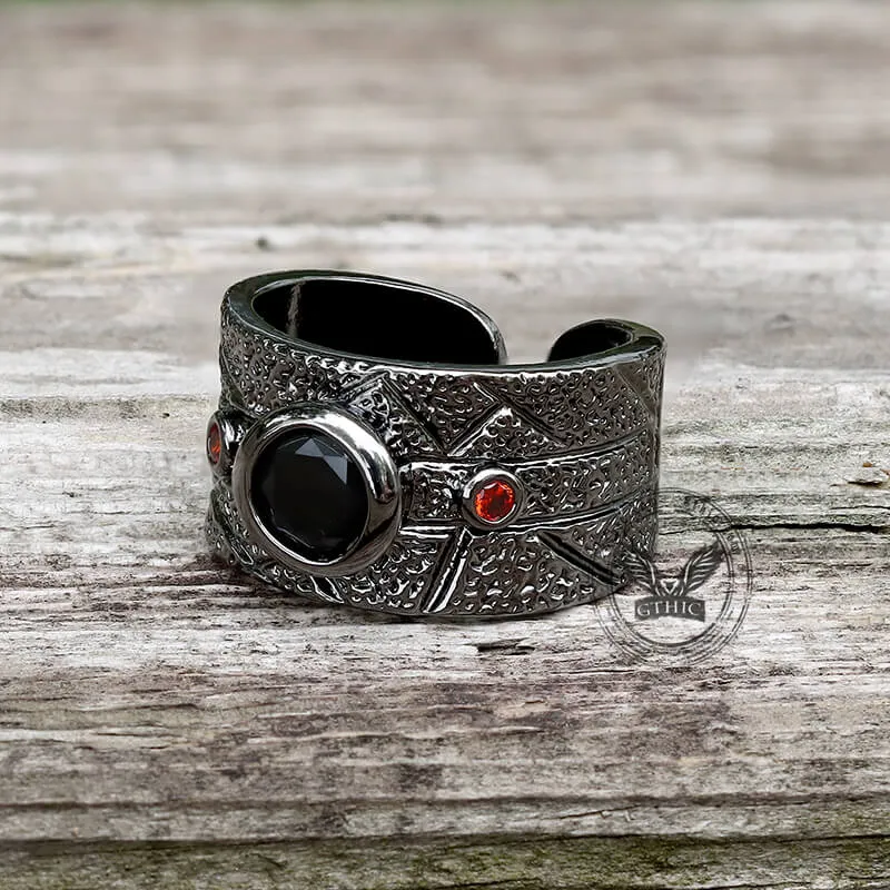 Black Textured Stone-set Copper Open Ring sold by GTHIC product image thumbnail 4