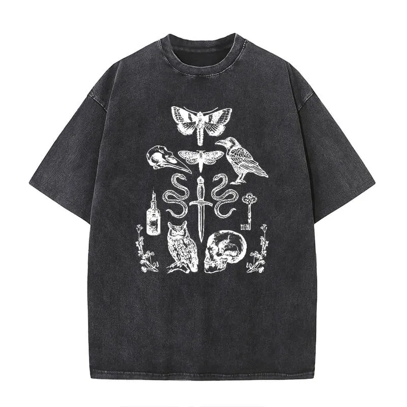 Witchy Dark Academia Skull Moth T-shirt sold by GTHIC