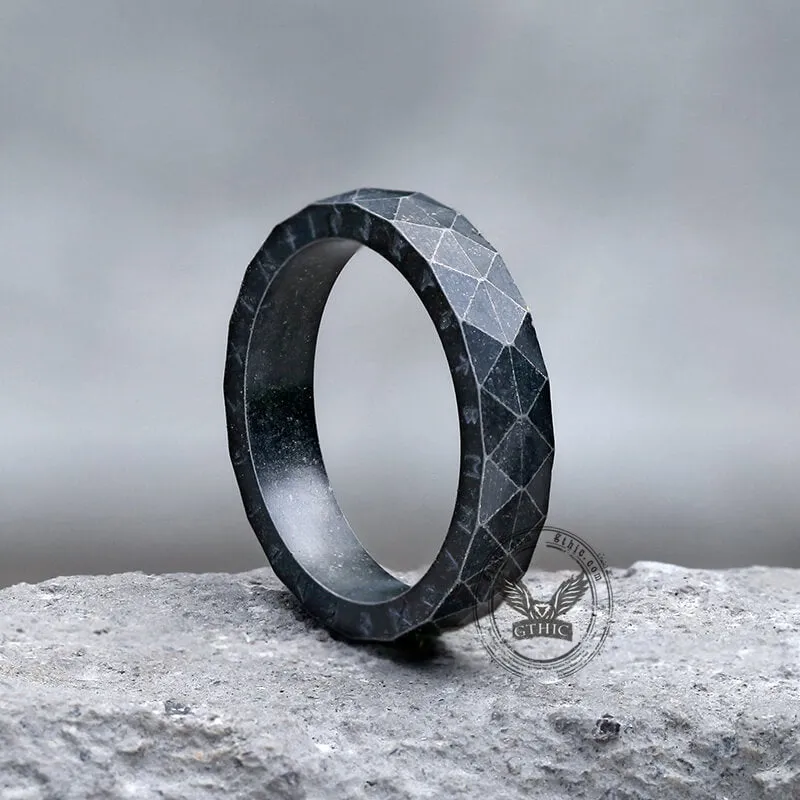 Geometric Faceted Runes Stainless Steel Viking Ring sold by GTHIC product image thumbnail 5