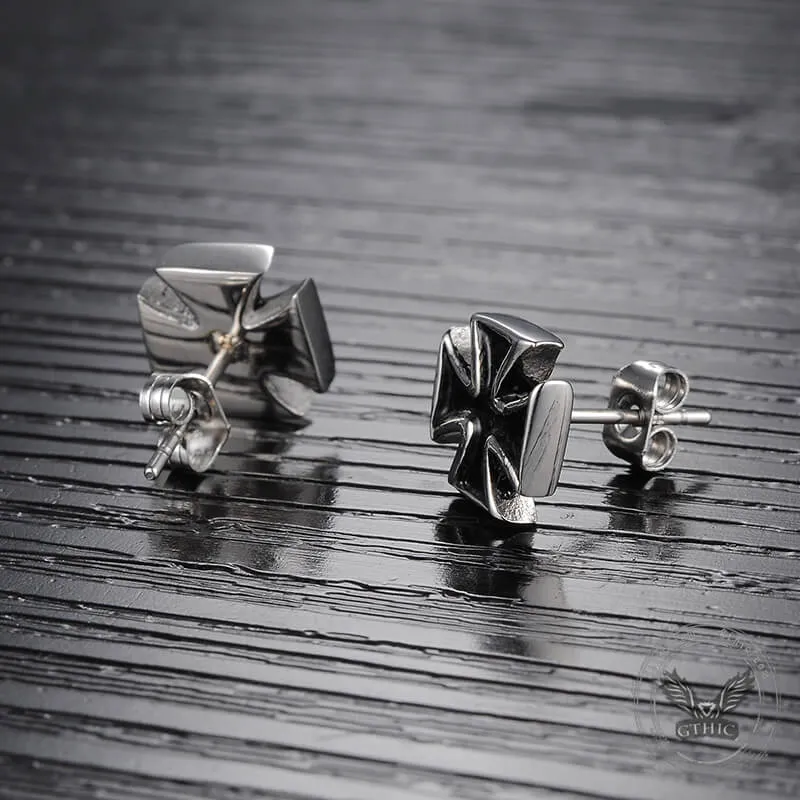 Punk Iron Cross Stainless Steel Stud Earring sold by GTHIC product image thumbnail 5