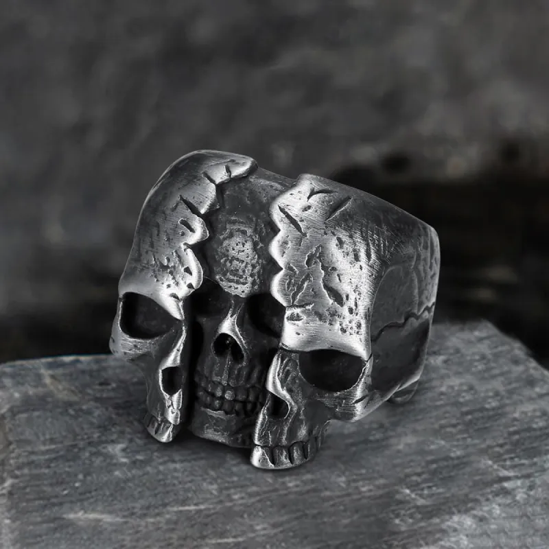 Two-Face Stainless Steel Skull Ring sold by GTHIC
