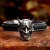 Hannya Oni Stainless Steel Leather Bracelet sold by GTHIC
