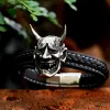Hannya Oni Stainless Steel Leather Bracelet sold by GTHIC
