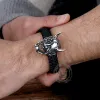 Hannya Oni Stainless Steel Leather Bracelet sold by GTHIC