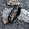 Double Braided Leather Stainless Steel Bracelet sold by GTHIC