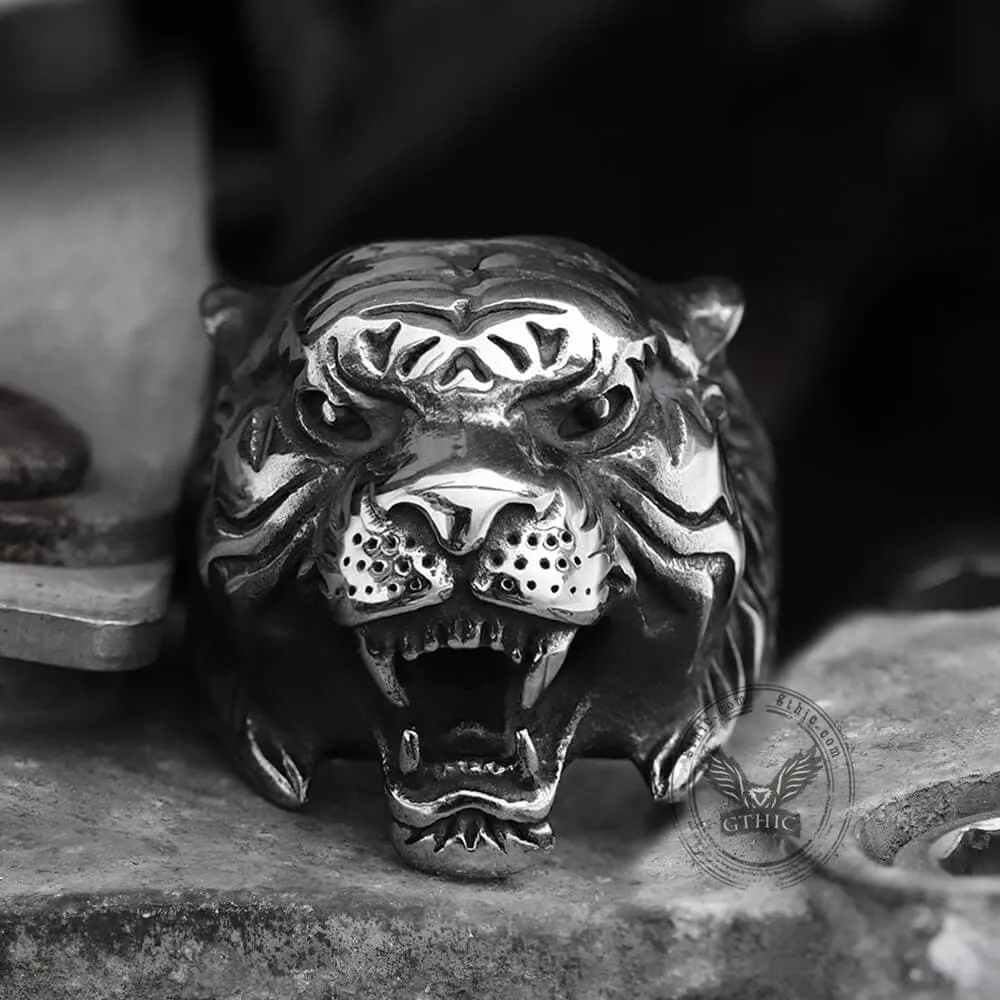 Vintage Tiger Stainless Steel Animal Ring sold by GTHIC