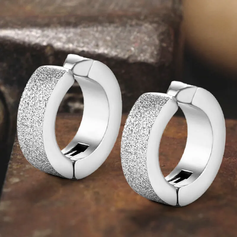 Punk Frosted Stainless Steel Hoop Ear Cuffs sold by GTHIC product image thumbnail 3