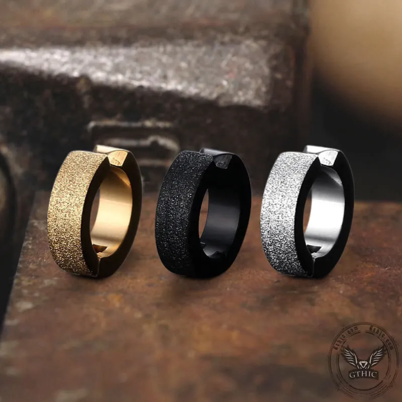 Punk Frosted Stainless Steel Hoop Ear Cuffs sold by GTHIC