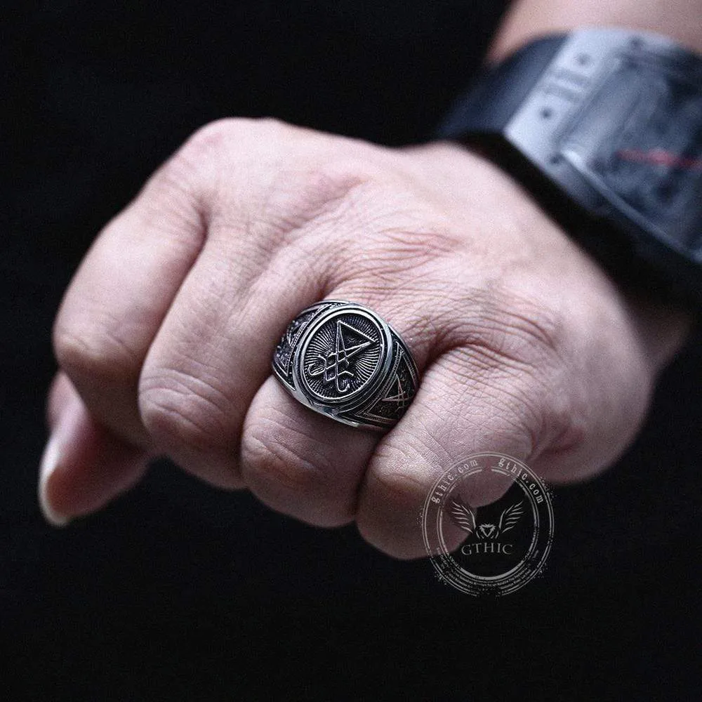 GTHIC Sigil Of Lucifer Stainless Steel Ring sold by GTHIC product image thumbnail 2