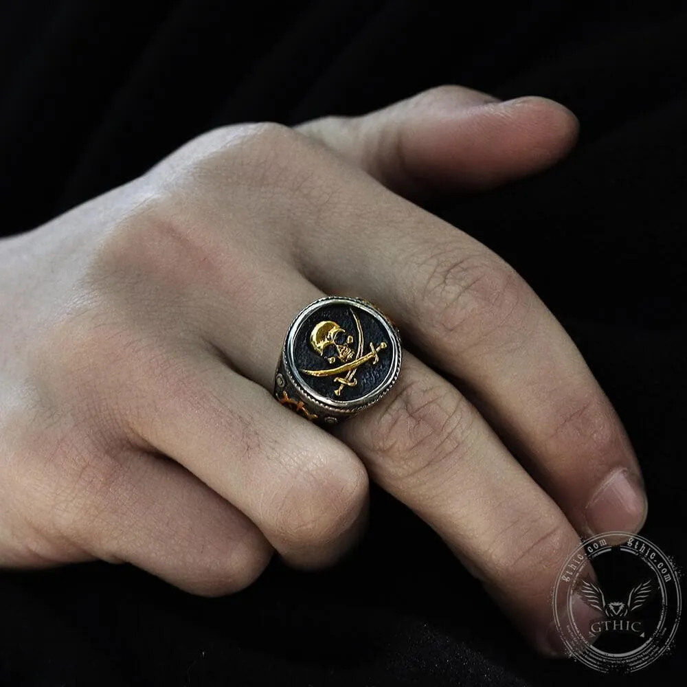 Retro Pirate Stainless Steel Skull Ring sold by GTHIC product image thumbnail 5
