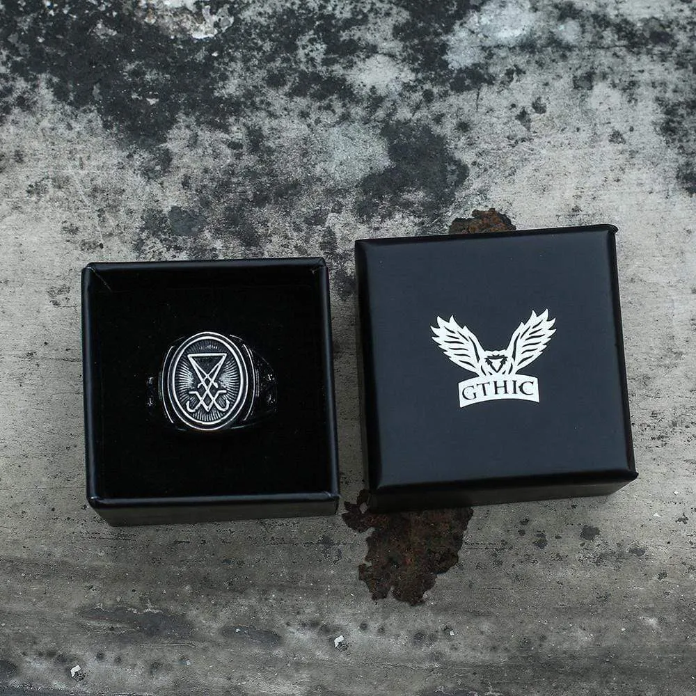 GTHIC Sigil Of Lucifer Stainless Steel Ring sold by GTHIC product image thumbnail 5