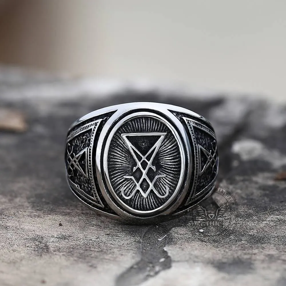 GTHIC Sigil Of Lucifer Stainless Steel Ring sold by GTHIC product image thumbnail 3