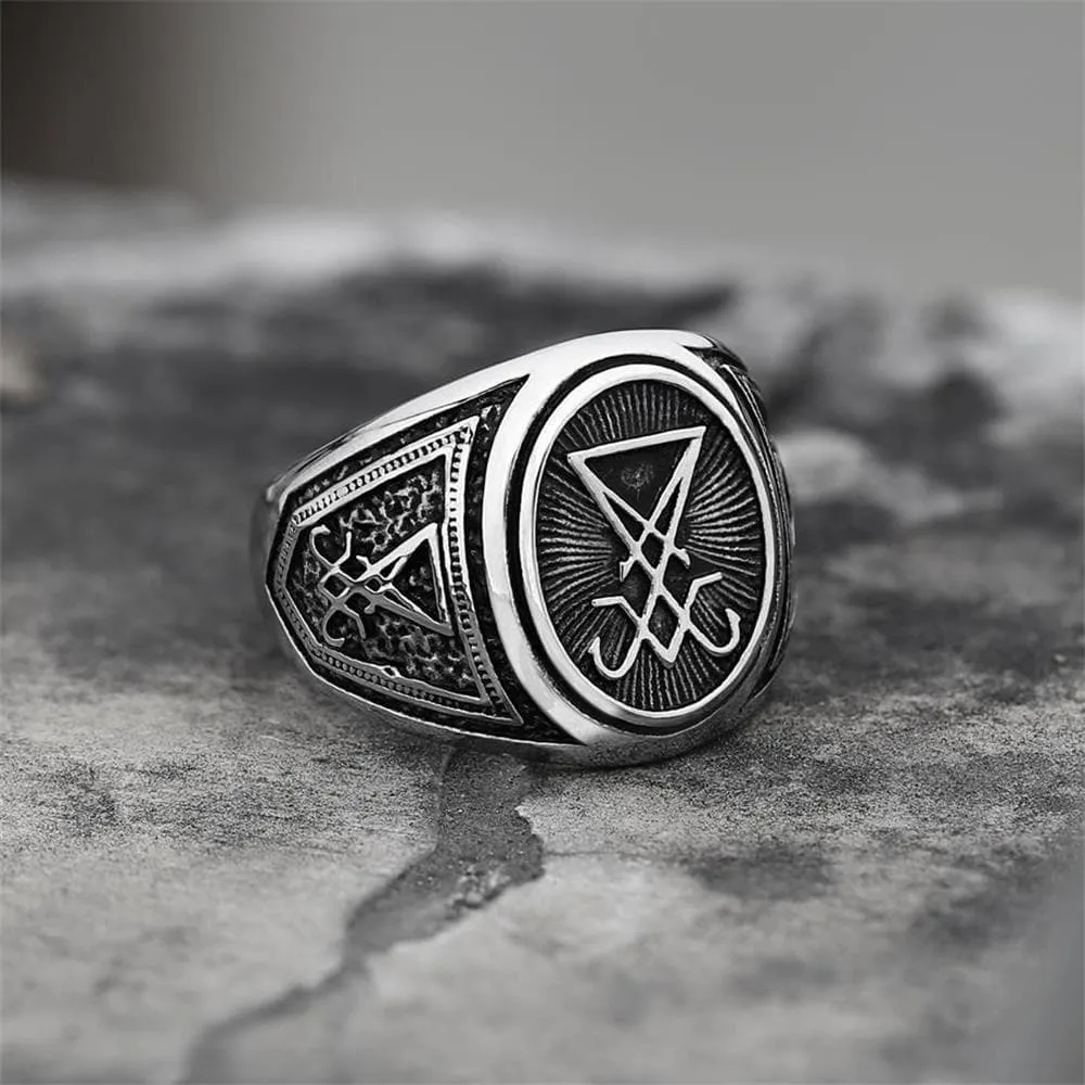 GTHIC Sigil Of Lucifer Stainless Steel Ring sold by GTHIC product image thumbnail 4