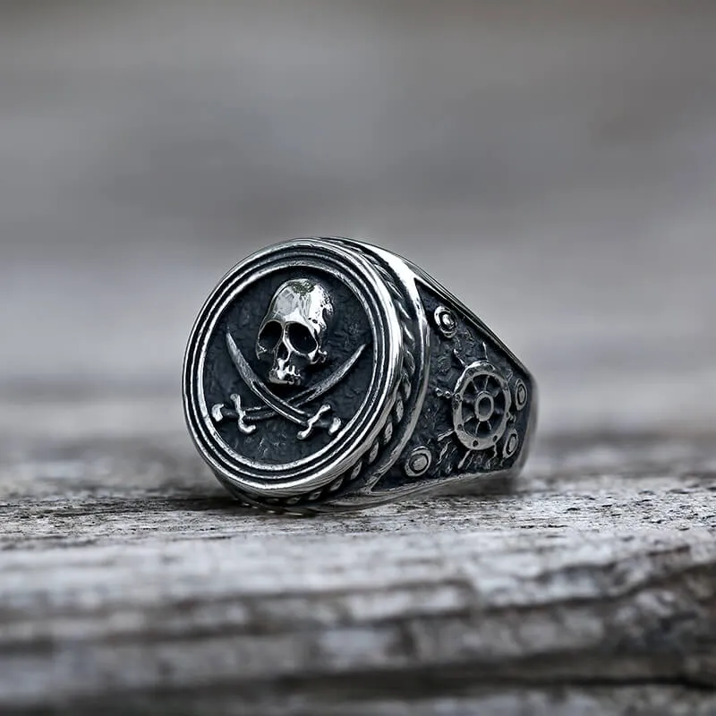 Retro Pirate Stainless Steel Skull Ring sold by GTHIC product image thumbnail 3
