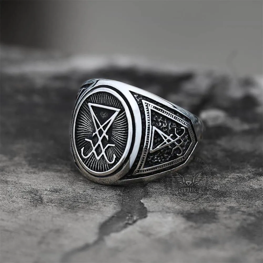 GTHIC Sigil Of Lucifer Stainless Steel Ring sold by GTHIC