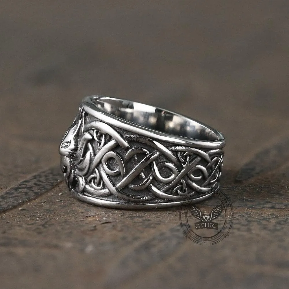 Nine-Tailed Fox Celtic Knot Stainless Steel Ring sold by GTHIC product image thumbnail 5