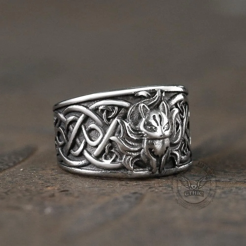 Nine-Tailed Fox Celtic Knot Stainless Steel Ring sold by GTHIC product image thumbnail 4