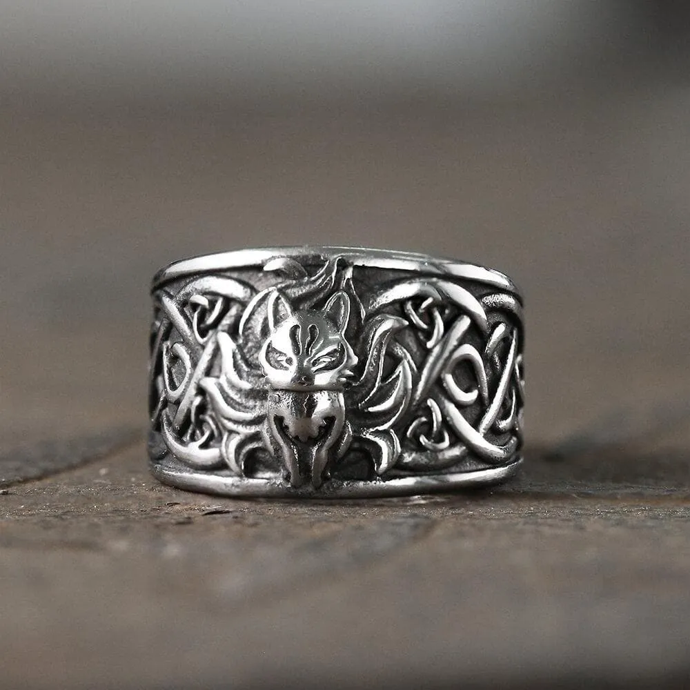 Nine-Tailed Fox Celtic Knot Stainless Steel Ring sold by GTHIC product image thumbnail 3