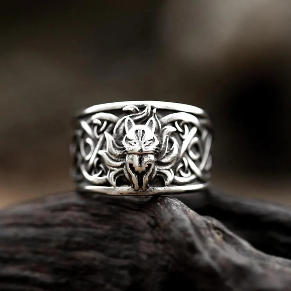 Nine-Tailed Fox Celtic Knot Stainless Steel Ring sold by GTHIC