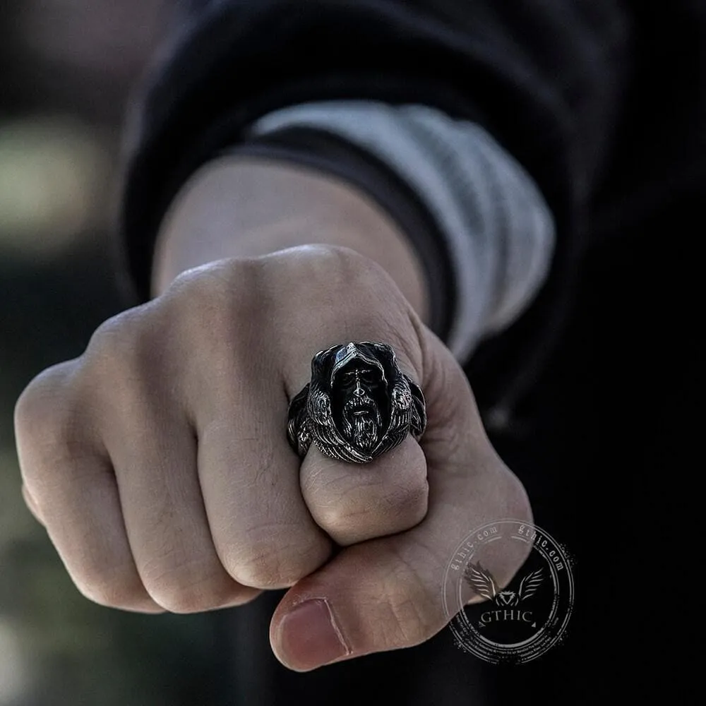 Mythology Odin Wolf Stainless Steel Viking Ring sold by GTHIC product image thumbnail 2