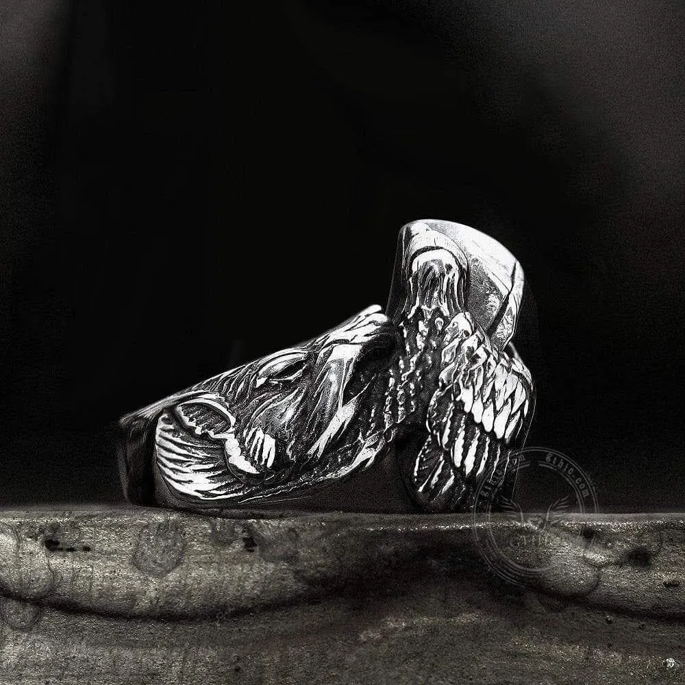 Mythology Odin Wolf Stainless Steel Viking Ring sold by GTHIC product image thumbnail 5