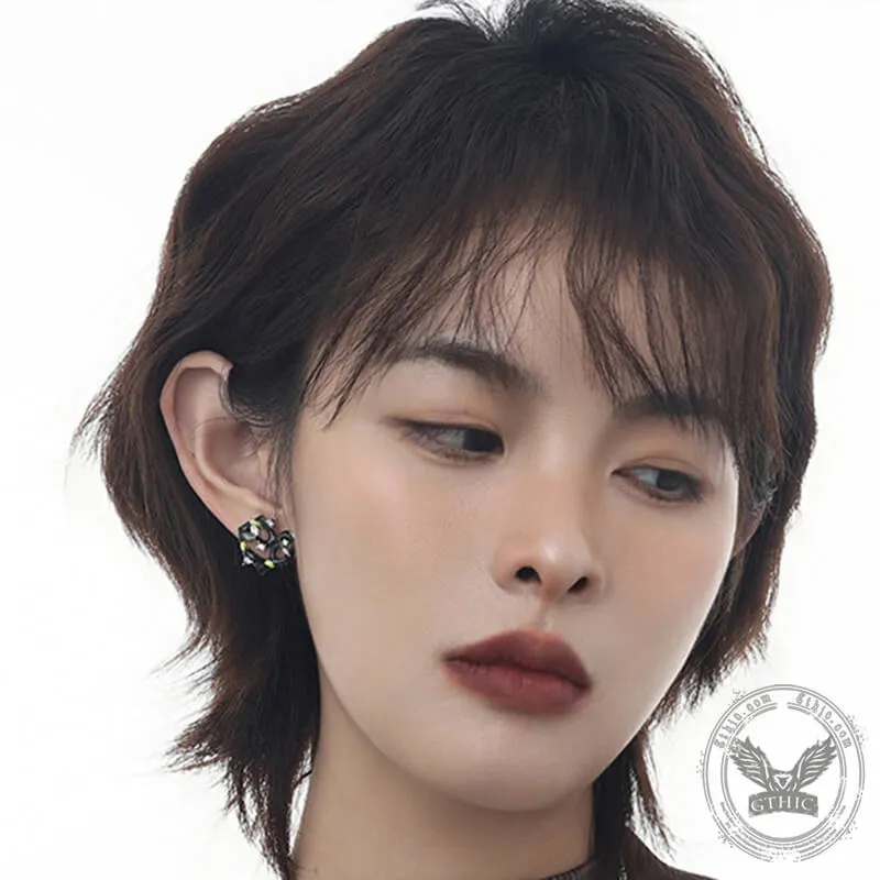 Black Epoxy Heart-shaped Alloy Earrings sold by GTHIC product image thumbnail 4