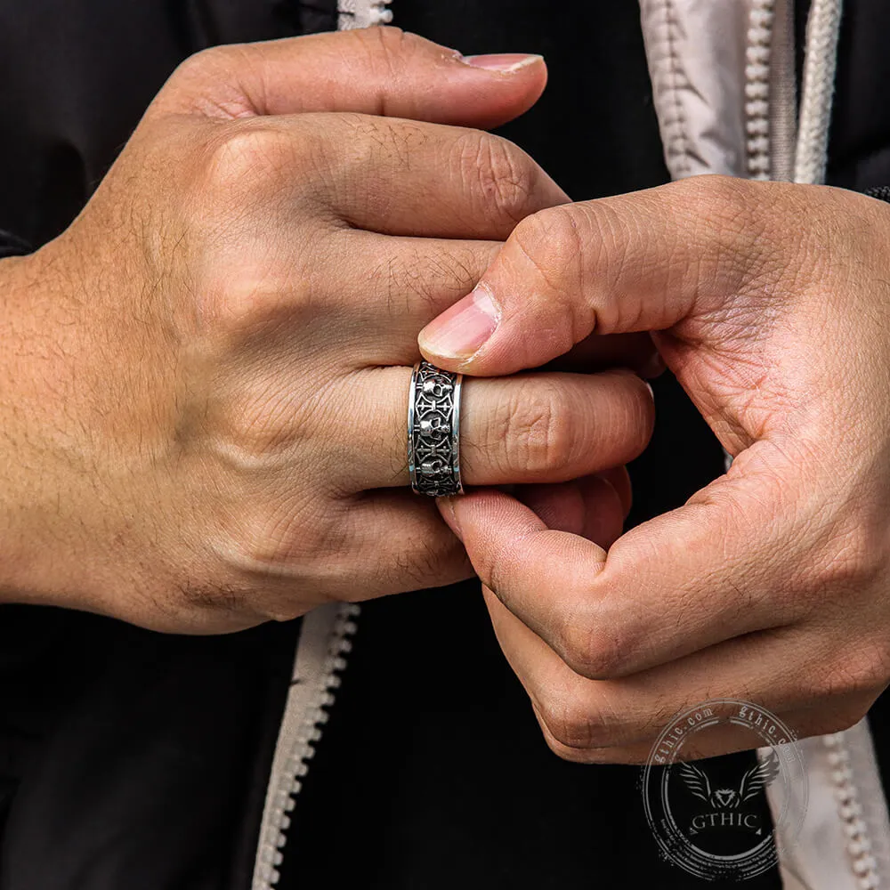 Skull Badass Stainless Steel Band Ring sold by GTHIC product image thumbnail 2