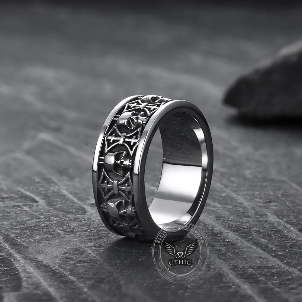 Skull Badass Stainless Steel Band Ring sold by GTHIC product image thumbnail 3