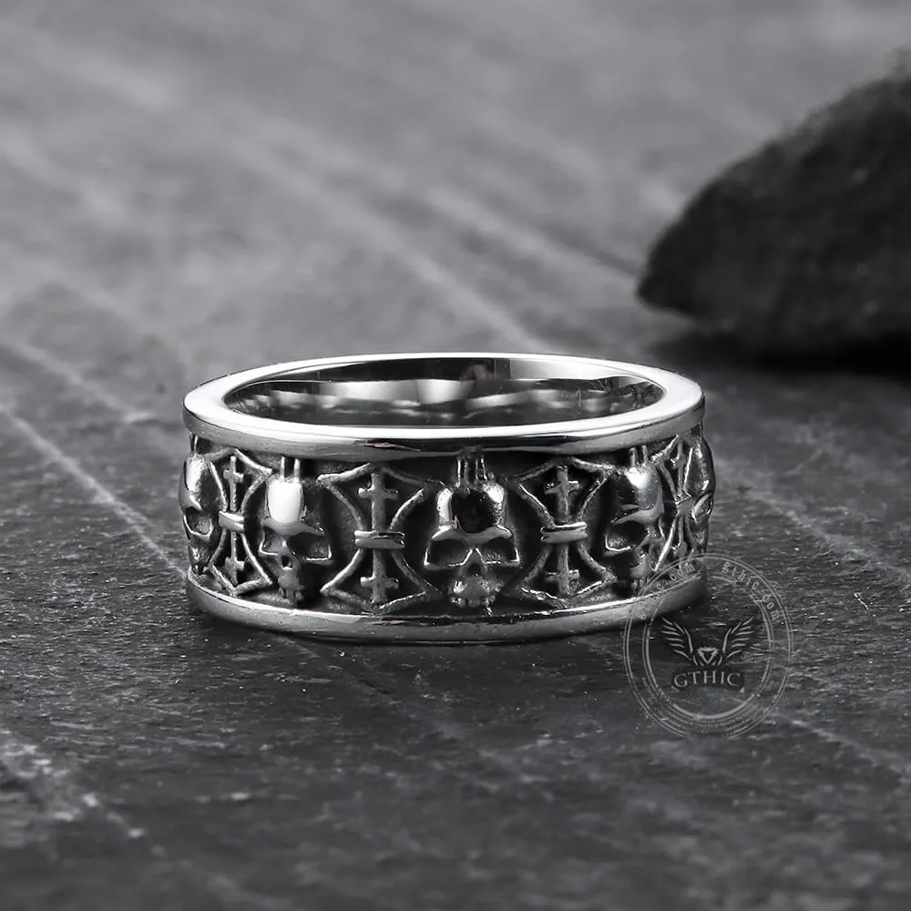 Skull Badass Stainless Steel Band Ring sold by GTHIC product image thumbnail 5