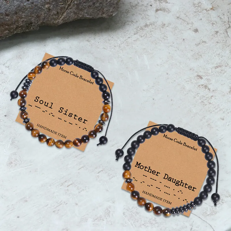 Tiger Eye Morse Code Beads Bracelet sold by GTHIC product image thumbnail 4