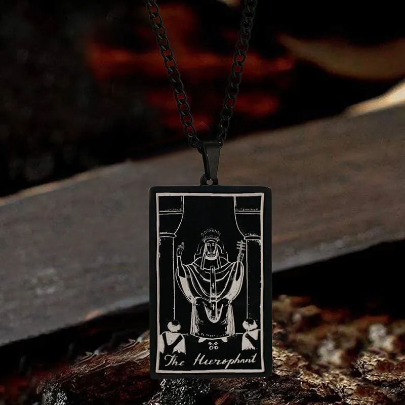 The Hierophant Tarot Card Stainless Steel Necklace sold by GTHIC product image thumbnail 3