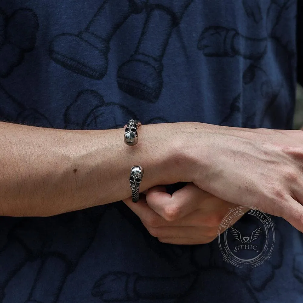 Ghost Head Stainless Steel Opening Bracelet sold by GTHIC product image thumbnail 2